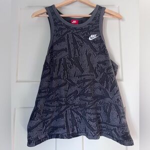 Nike Charcoal and Black Patterned Tank Top